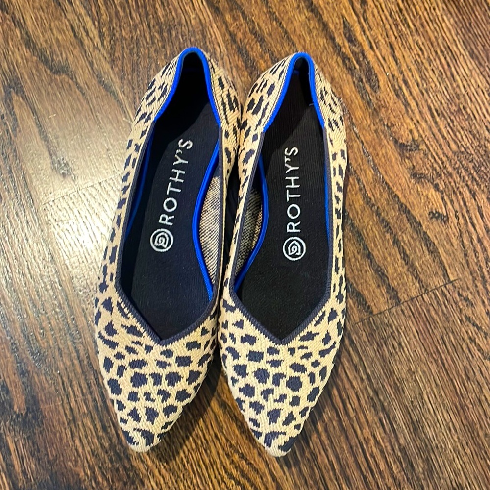 Rothy's The Point Leopard Print Flats Size 8 - image 1